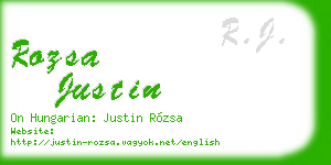 rozsa justin business card