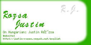 rozsa justin business card